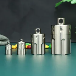Titanium Alloy Pill Case Outdoor Travel Waterproof Pill Box Sealed Capsule Storage Container Bottle Multi-function Gadget EDC