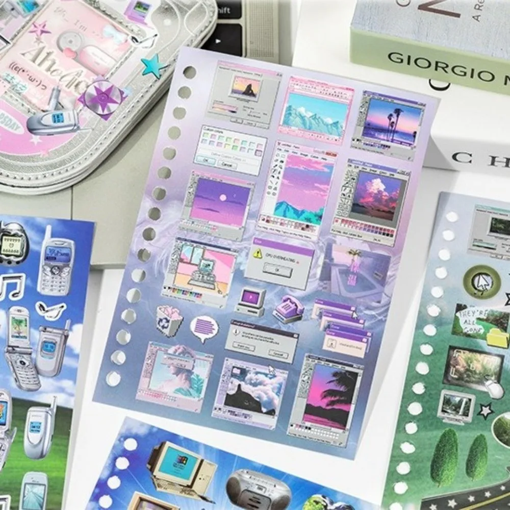Cute Die-cut 3D Sticker Book Collage Material Cartoon Style Decorative Stickers Cut Film Coil Wind-Cut Film Diary Sticker