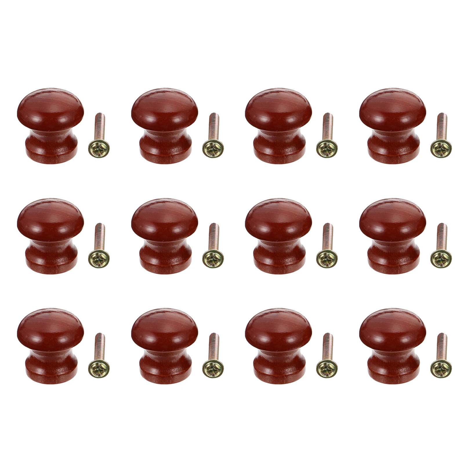 

12pcs Solid Wood Cabinet Handles Mushroom Shape Pulls Color Durable Furniture Door Knob for Drawers Cupboards Wardrobes