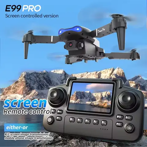 E99 Pro 4K HD Dual Camera Mini Drone WiFi FPV Selfie RC UAV 6-Axis Gyro One-Key Auto Return Foldable Drone Adjustable RC Plane
