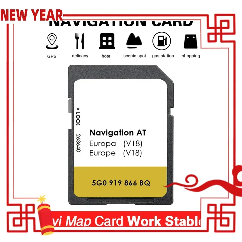 

AT V18 Suitable MIB1 for VW Tiguan (2013 - 2017) Navigation SD Car Map GPS Card Cover Latvia Great Britain Poland Spain Germany