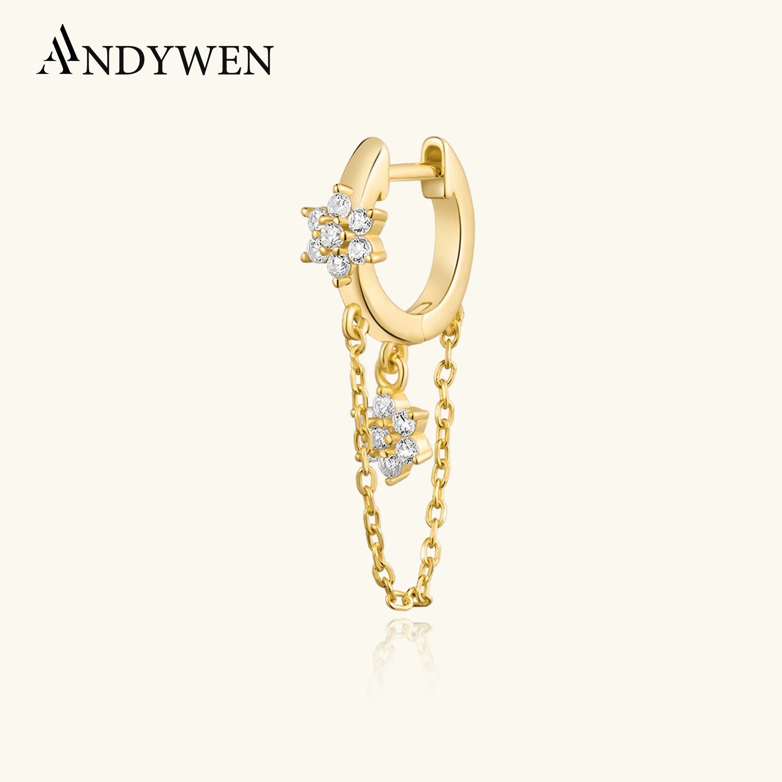 

Серьги-подвески для пирсинга ANDYWEN, 100% дюйма, серебристые, золотистые, с лунным свечением, серьги-капельки с цирконием, роскошные ювелирные украшения из драгоценных камней