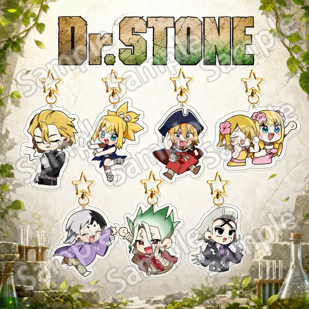 Dr.STONE Ishigami Senku Asagiri Gen Nanami Ryusui Stanley Snyder 6cm Acrylic Keychain Anime Desktop Ornament Collectible Gift
