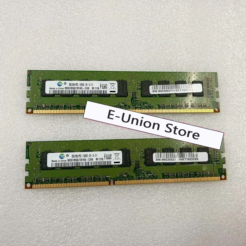 2 قطعة 2GB DDR3 1333MHz خادم الذاكرة لسامسونج M391B5673FH0-CH9 ذاكرة الوصول العشوائي يعمل تماما شحن سريع جودة عالية