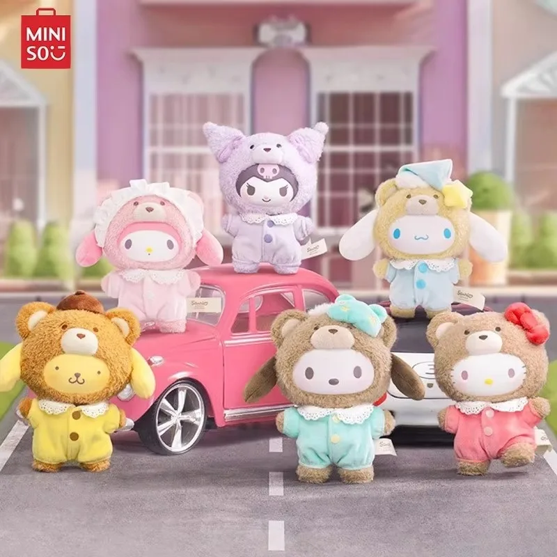 

Miniso Genuine Sanrio Family Latte Baby Series Vinyl Plush Toys Doll Blind Box Kids Cinnamoroll Decorative Pendant Kawaii Gift