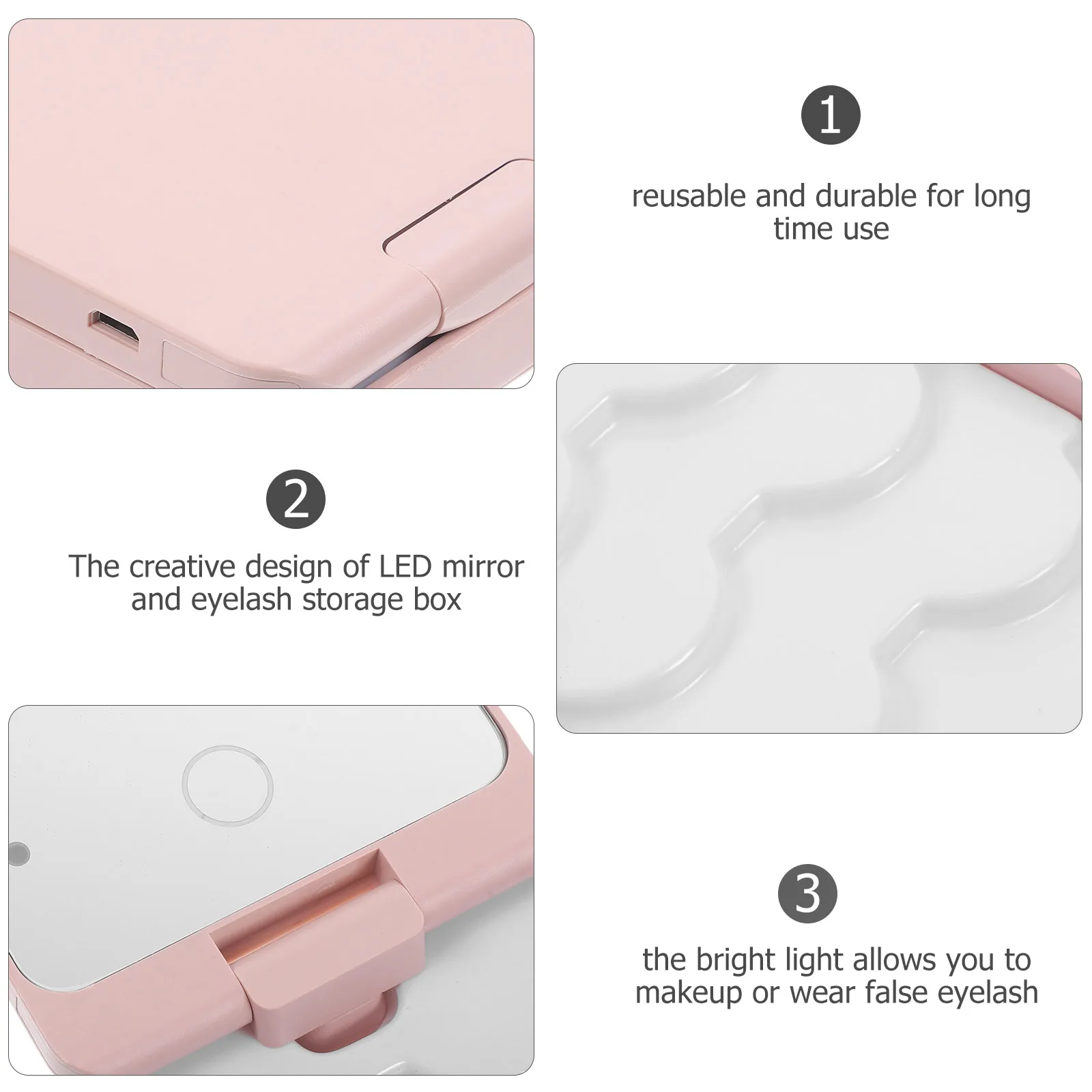 

Led Eyelash Case Storage Box Lash Organizer Hd Makeup Container False Eyelashes Durable Lightweight Reusable Gift For Women