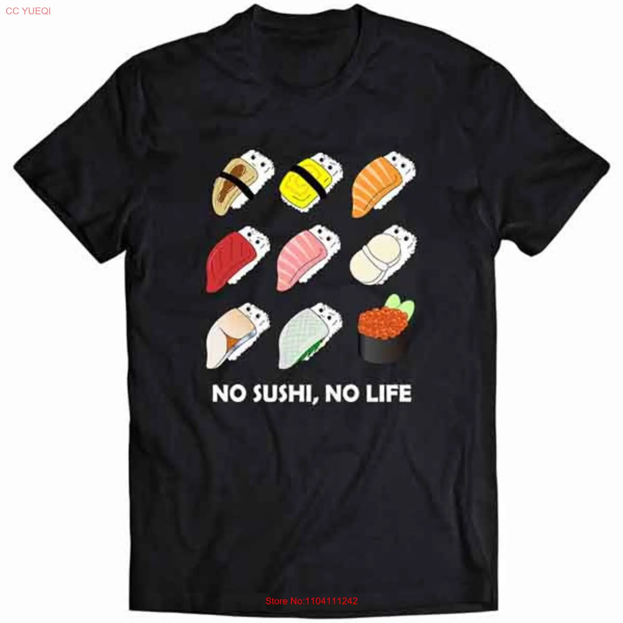 No Sushi Life Japanese Foodie Idioms  Youth T Shirt PrintStarT long or short sleeves