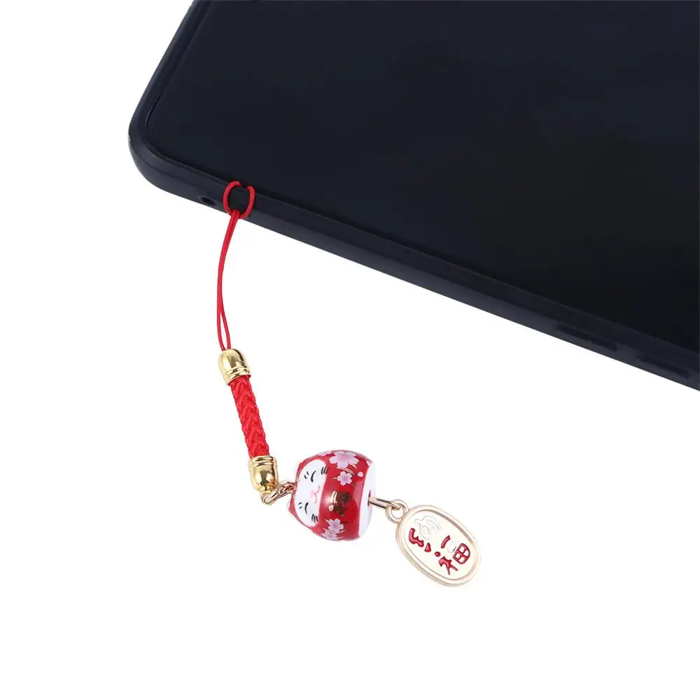 Trinkets Phone Pendant Bag Pendant Good Luck Bag Decor Lucky Cat Lanyard Mobile Phone Straps Phone Lanyards Phone Hang Rope