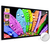 135 inch Matte White Projector Screen 90 mm Fixed Frame Projector Screen with Wall Mount for Home Movie Theater 4K Movie Screen