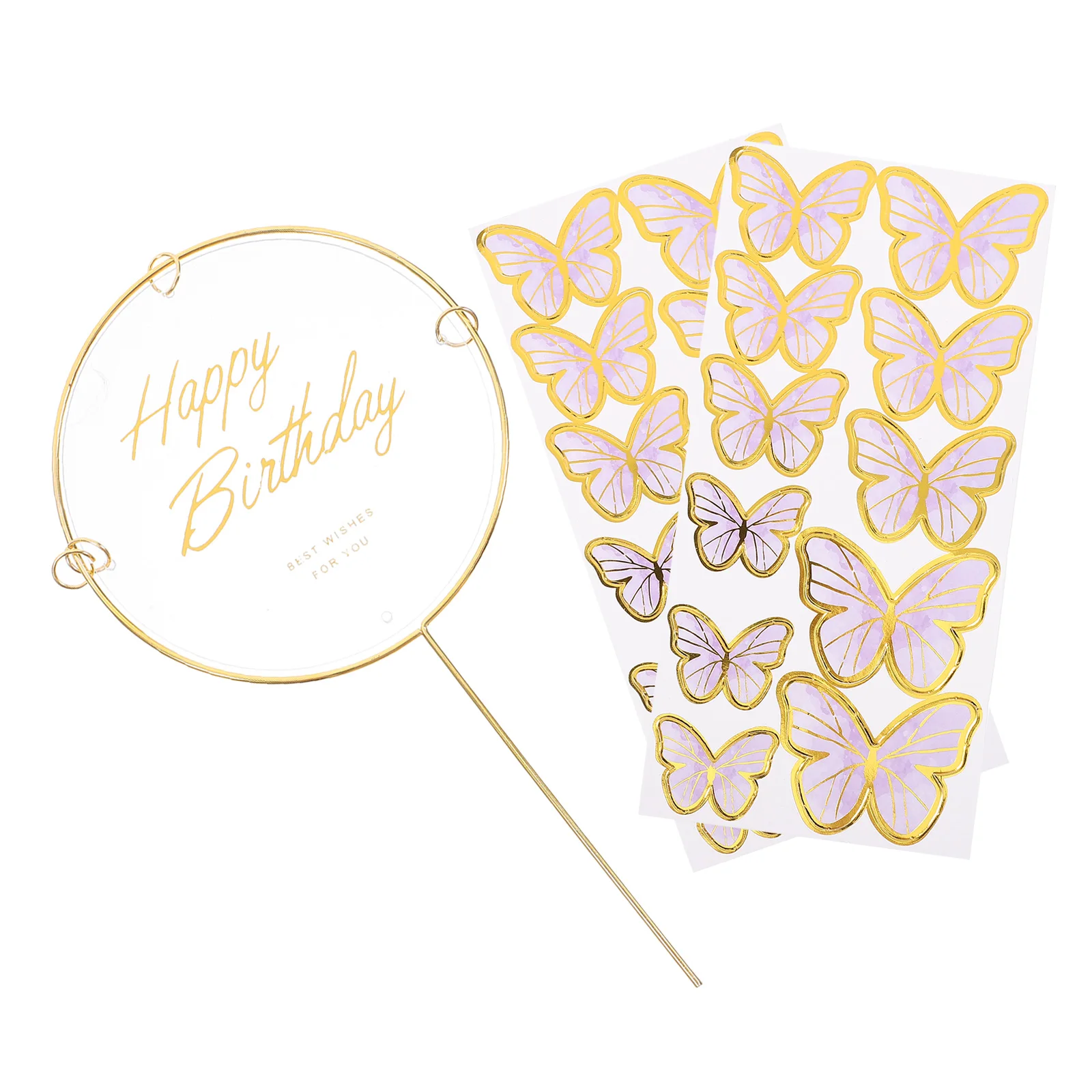 

1 set Cake Inserts Butterflies Birthday Cake Toppers Plastic Cupcake Decorations Dessert Picks Decorative Party Props for Women