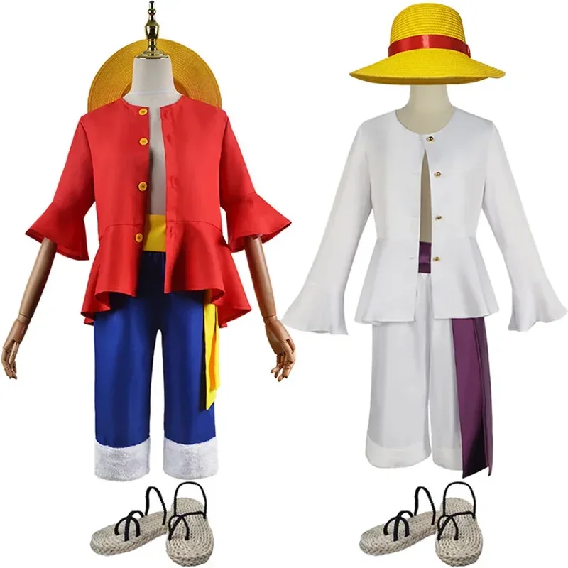 One Piece Luffy Role Playing Costume for Kids, Aventura, Live Movie, Halloween, Anime japonês, trajes masculinos, meninos, 1 pc