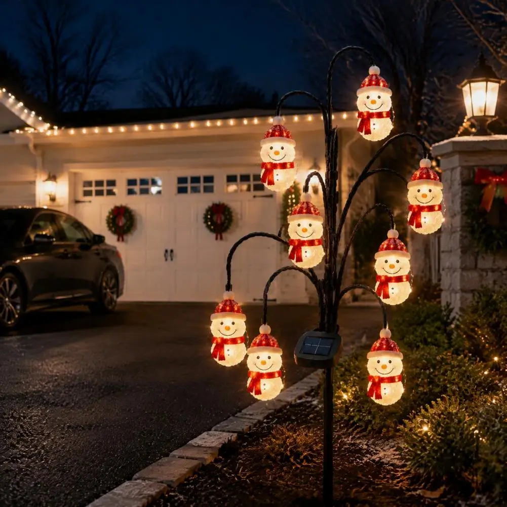 Decorative Yard for Christmas Solar Christmas Tree Stake Lights Outdoor Waterproof Led Pathway Lamps Holiday Yard Garden Lawn