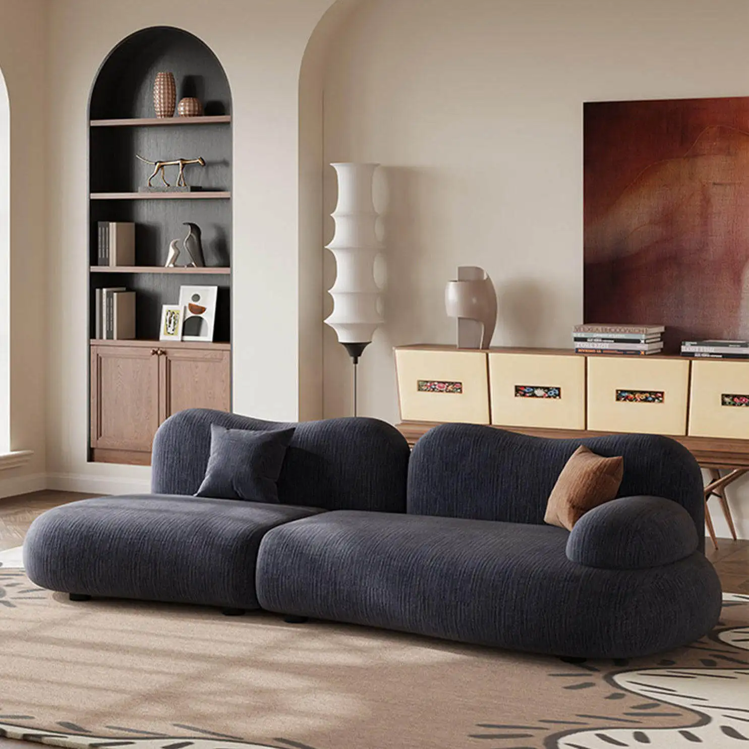 Chenier armless sea salt sofa straight row living room bed and breakfast office beauty salon