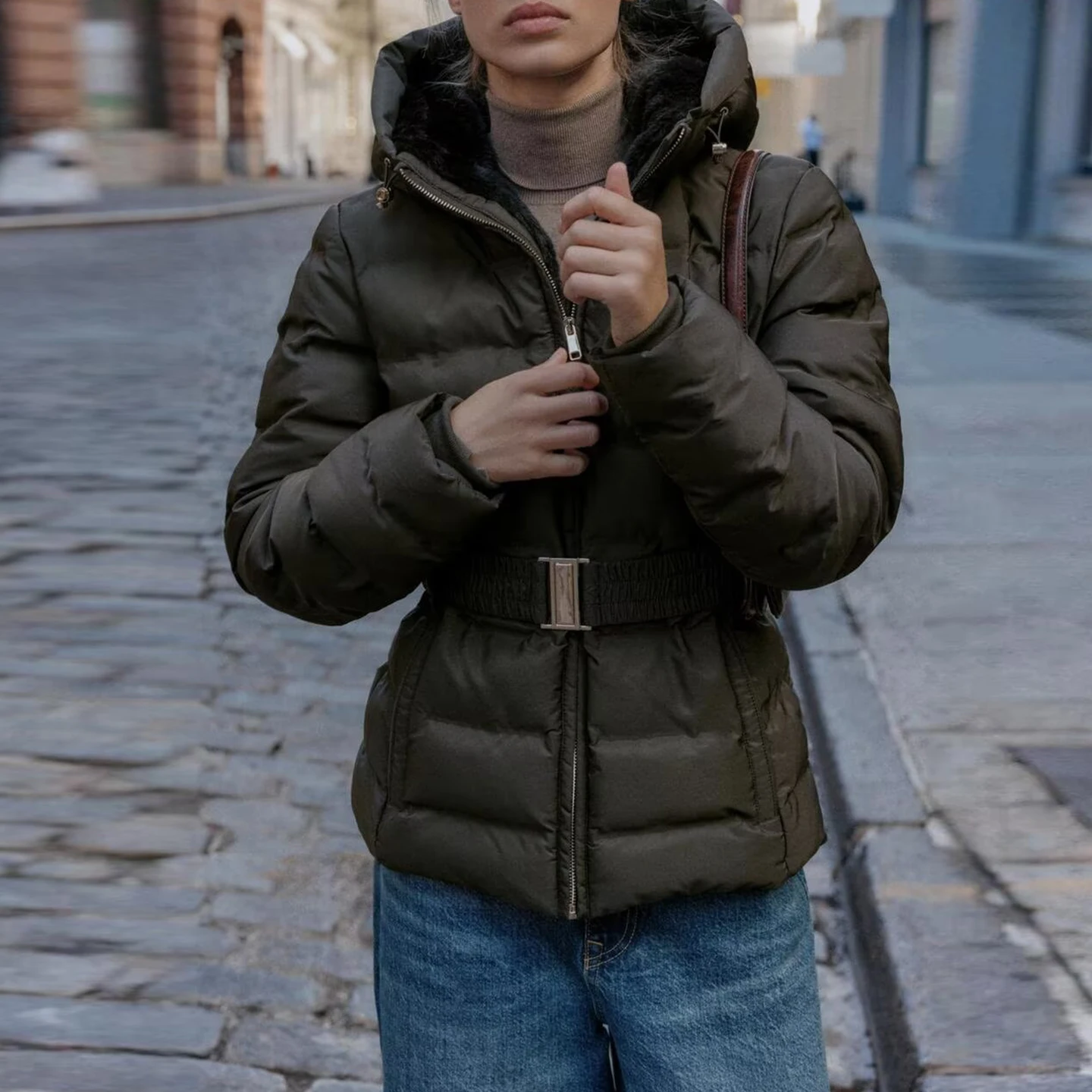 Waterproof Windproof Thiened Jaet Coat for Women Commute Sle Zipper Closure Long Sve Hooded Regular Fit Cotton Outer...