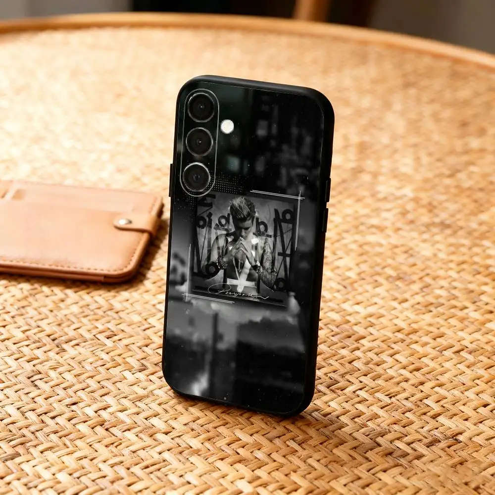 J-Justin Singer Bieber Handyhülle für Samsung A73,72,71,A52,51,40,41,A22,A32,31,A13, weiche schwarze Hülle
