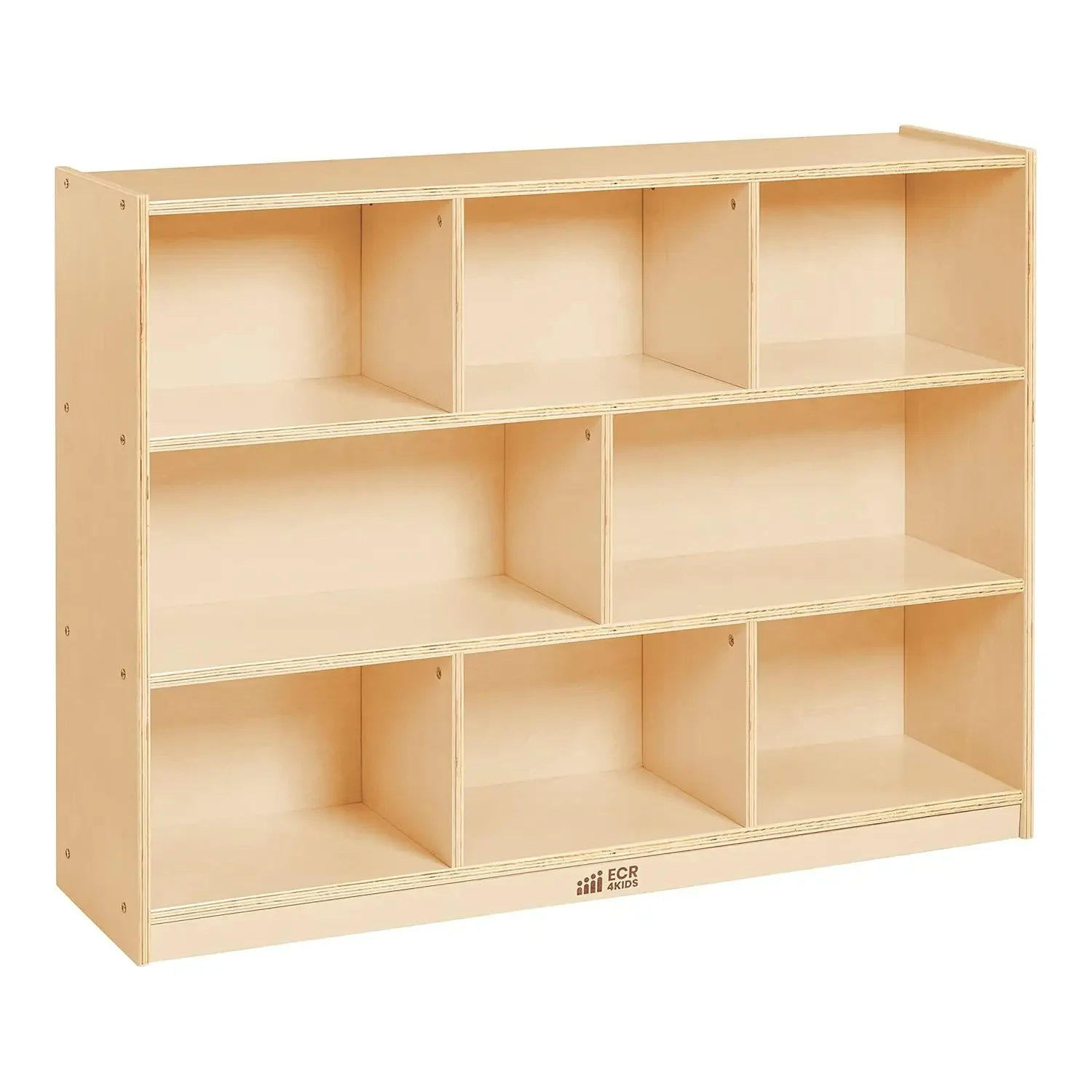 8-Compartment Mobile Storage Cabinet, 36in, Classroom Furniture, Natural