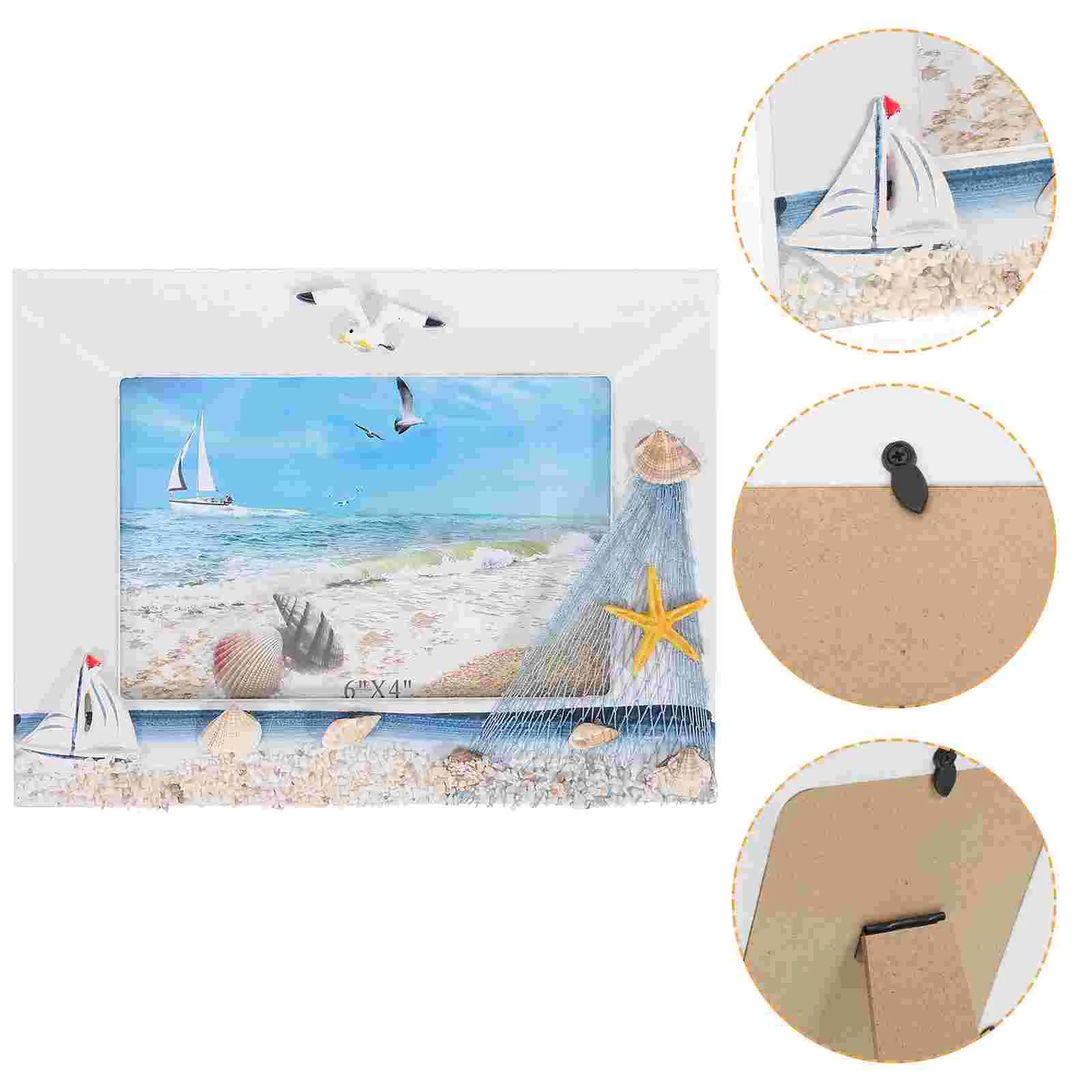 

Tablescape Decor Mediterranean Photo Frame Sea Nautical Theme Picture Summer Silver