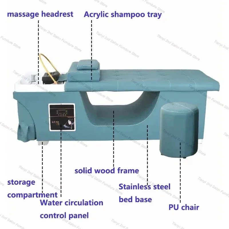 Shower Head Spa Bed Massage Shampoo Chairs Hair Wash Water Circulation Comfort Luxury Massageador Barbeiro Salon Furniture