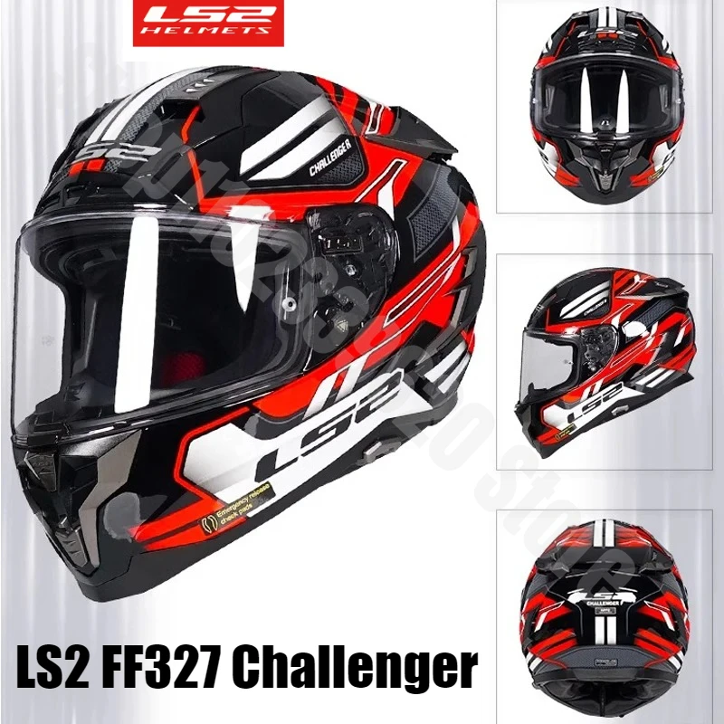 

LS2 Motorcycle Helmet Capacete LS2 FF327 Challenger Carbon Fiber Full Face Helmets Dual Lens Motorbike Racing Helmets casco moto