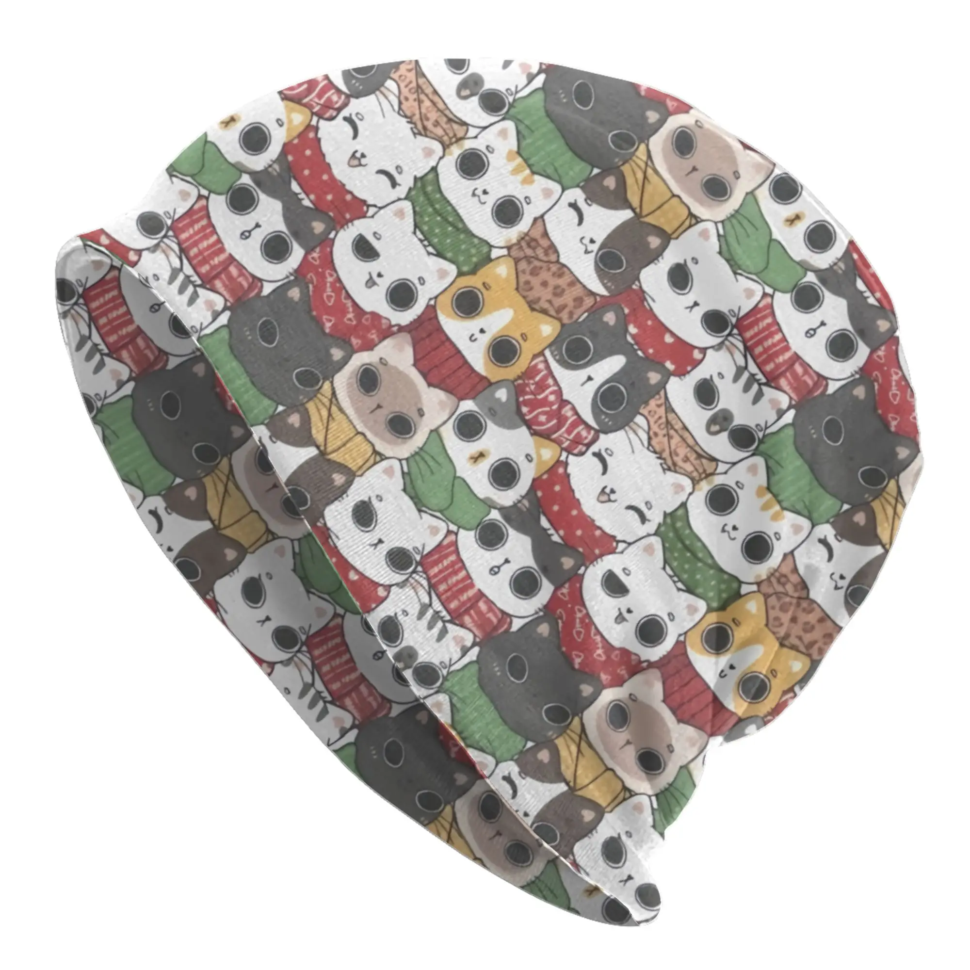 Cat Beanie Cap Winter Warm Bonnet Homme Knitted Hats Cool Outdoor Ski Colourful Creative  Skullies Beanies Hats For Men Women