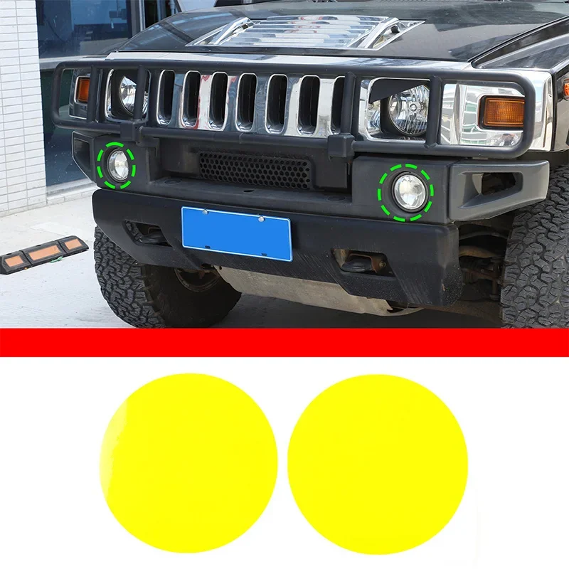 For Hummer H2 2003-2009 Car Front Fog Lights Lights Film Sticker Trim PVC Exterior Accessories 2 Pcs