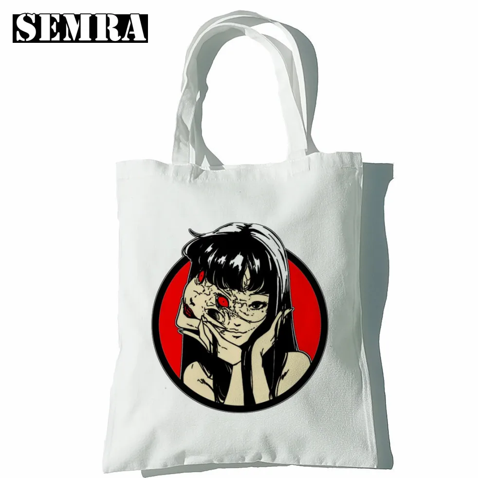 Junji Ito Tomie Shintaro Kago Women Canvas Tote Shopping Bags Girls Japan Manga Graphic Hipster Pacakge Teacher HandBag