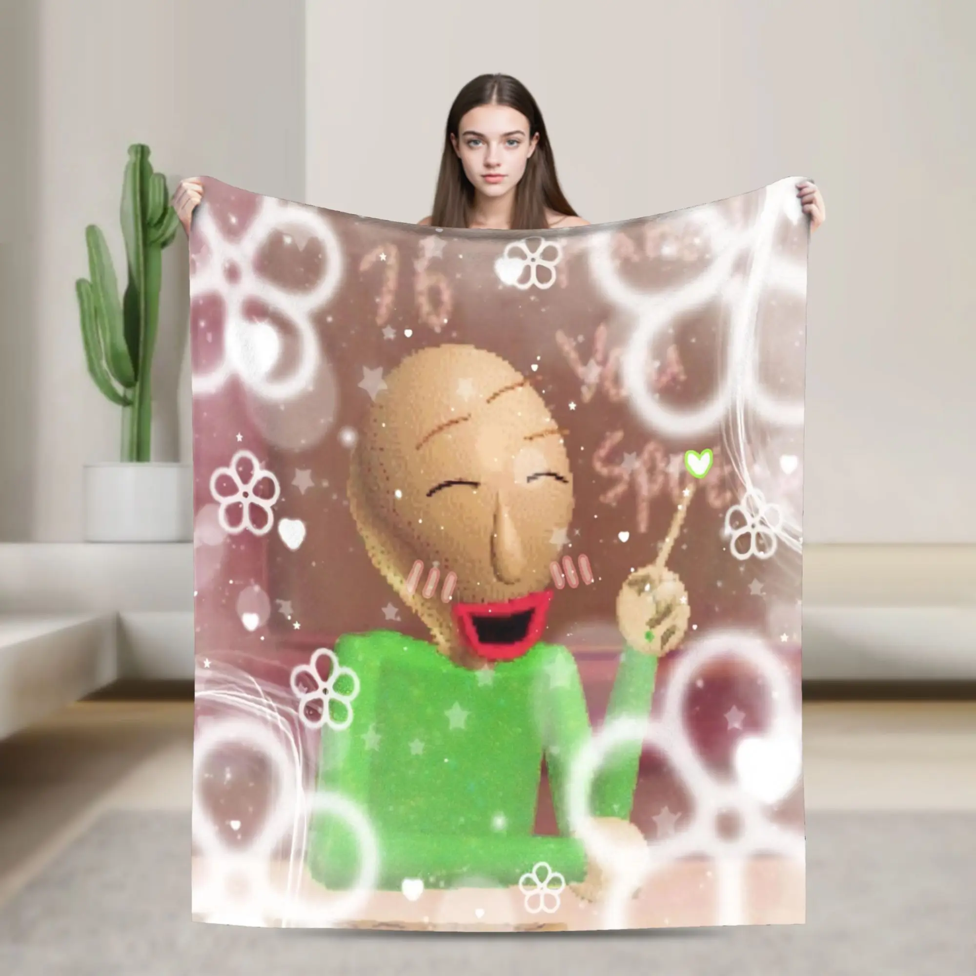 Super Soft Baldi Basics Throw Blanket Premium Fleece Flannel Lightweight  Bed Blanket Fuzzy Plush Blankets All Season Use
