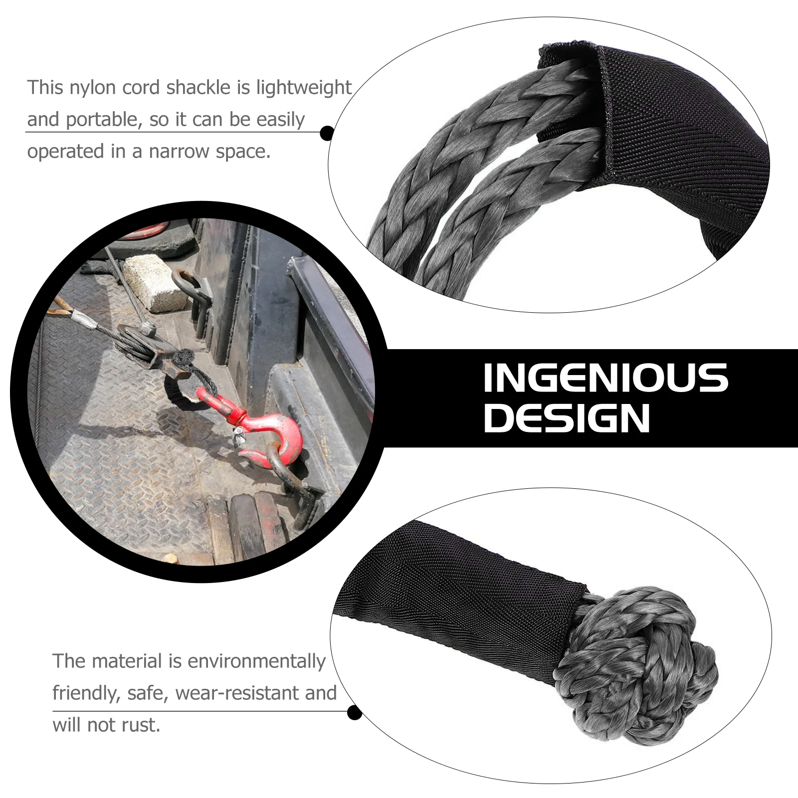 

Soft Shackle High Quality Nylon Wear Resistant Knot Car Recovery Rope for Outdoor Portable Vehicle Towing Safety Gear Practical