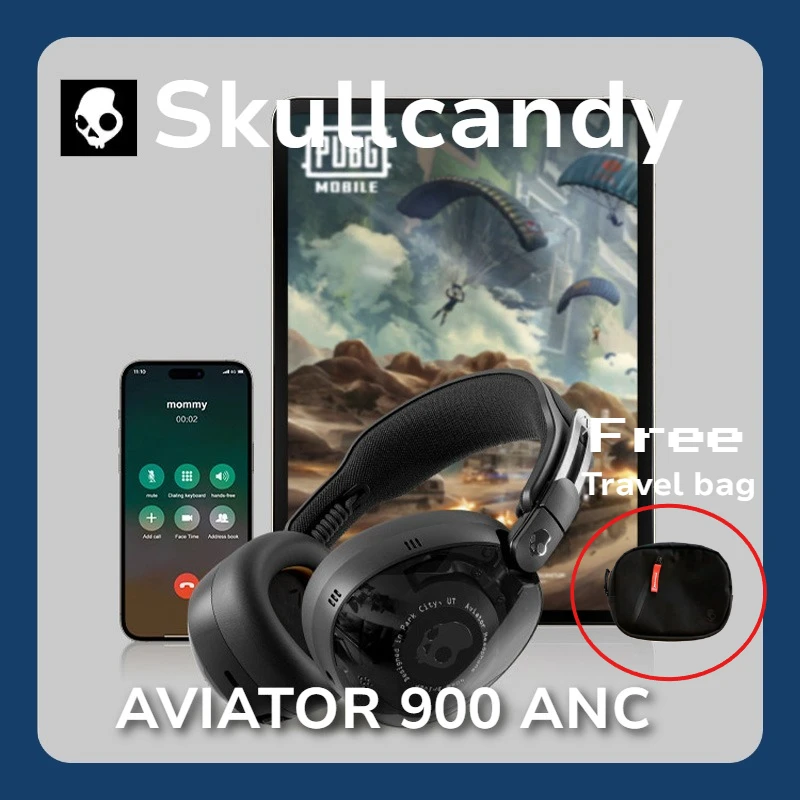 

Skullcandy Aviator 900 ANC Wireless Over-Ear Headphones - Active Noise Cancelling Bluetooth Headset