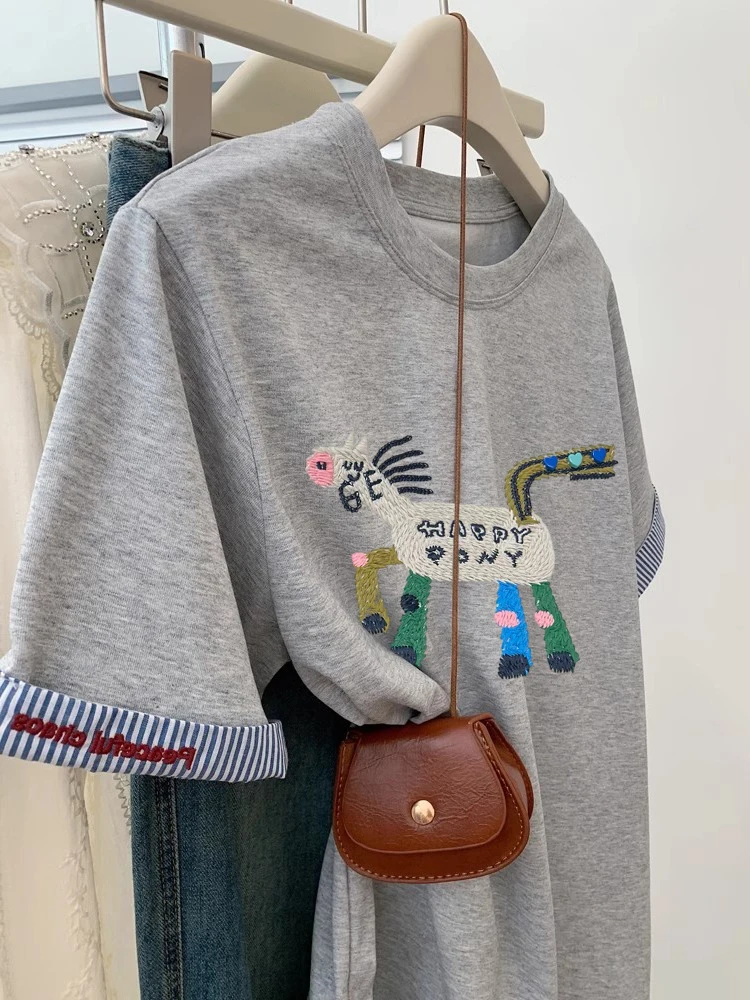 Modny, gruby, rozpuszczalny w wodzie, chłodzący, kreskówkowy T-shirt męski, uniwersalny, letni, trendy, piękny...