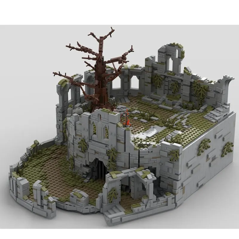 معالجة التخليص تجميع الجسيمات الصغيرة بناء لعبة المكعبات MOC-123213 7442 قطعة قلعة النار بناء نموذج الحلي