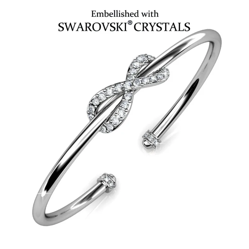 Daisini Bowknot Cuff Bangles Fill in Swarovski Crystal for Women High Quality Brass Jewelry Fashion Bracelets 2025 Trends