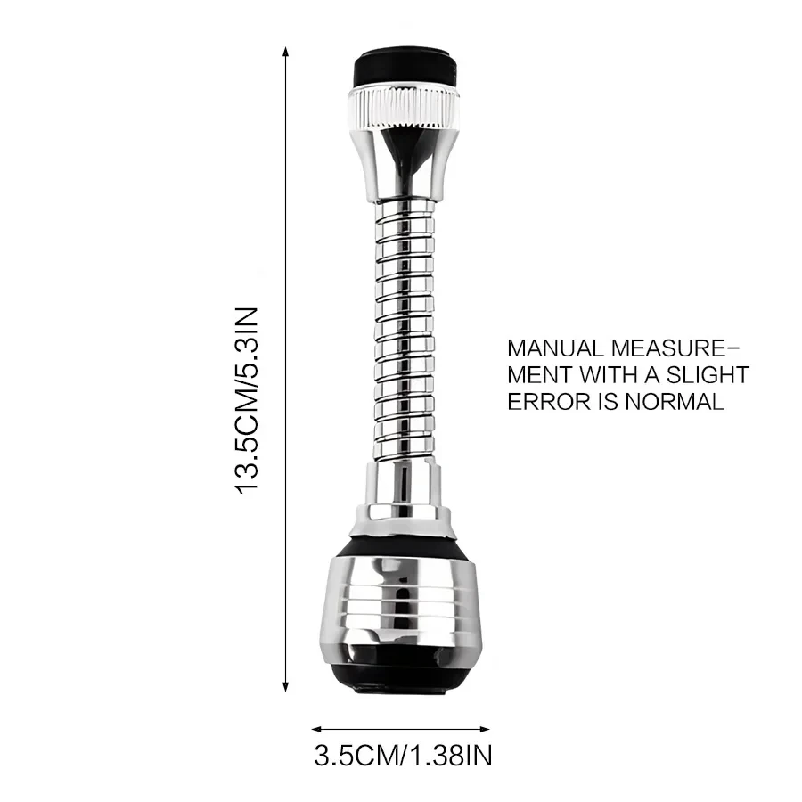 

Kitchen Stainless Steel Faucet Sprinkler Water-saving Device Lengthening Rotating Splash Proof Sprinkler Spray Extender Bubbler