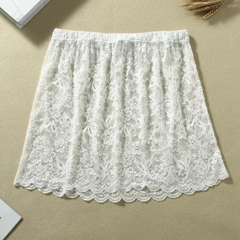 2024 New Fashion Autumn Winter Slips Women Casual Lace perspective Mini Skirts Ladies Basic Skirt petticoat Underskirt for Lady