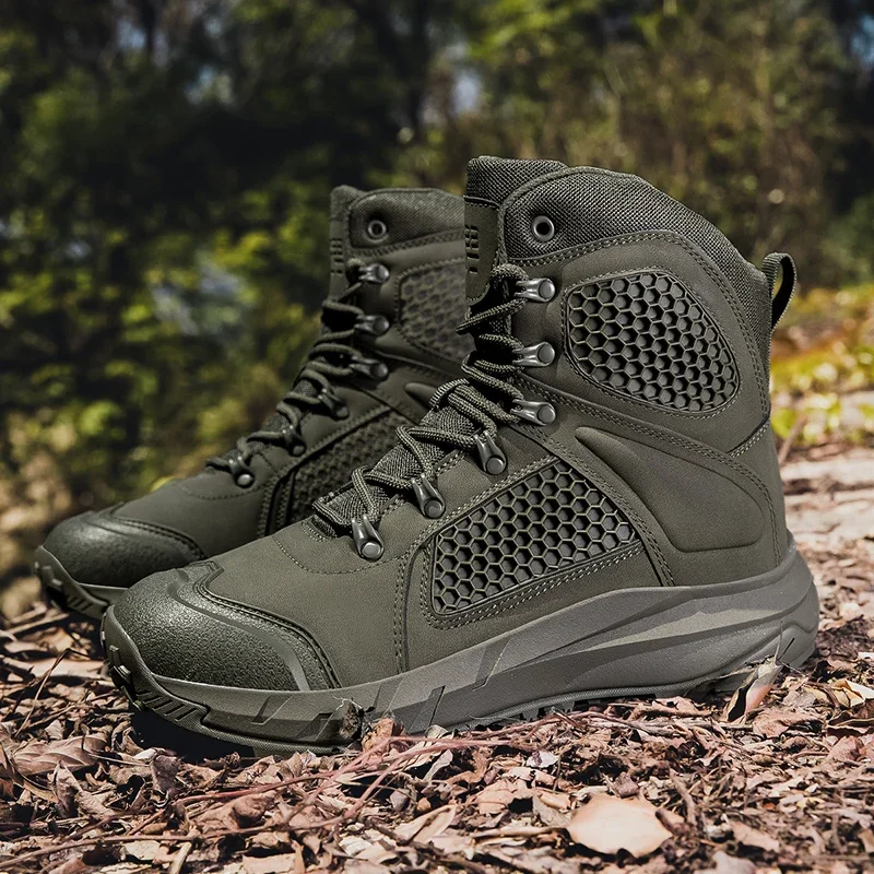 

Мужские ботинки, уличная кожаная походная обувь, мужская защитная обувь для охоты, мужские ботинки для пустыни, ботильоны