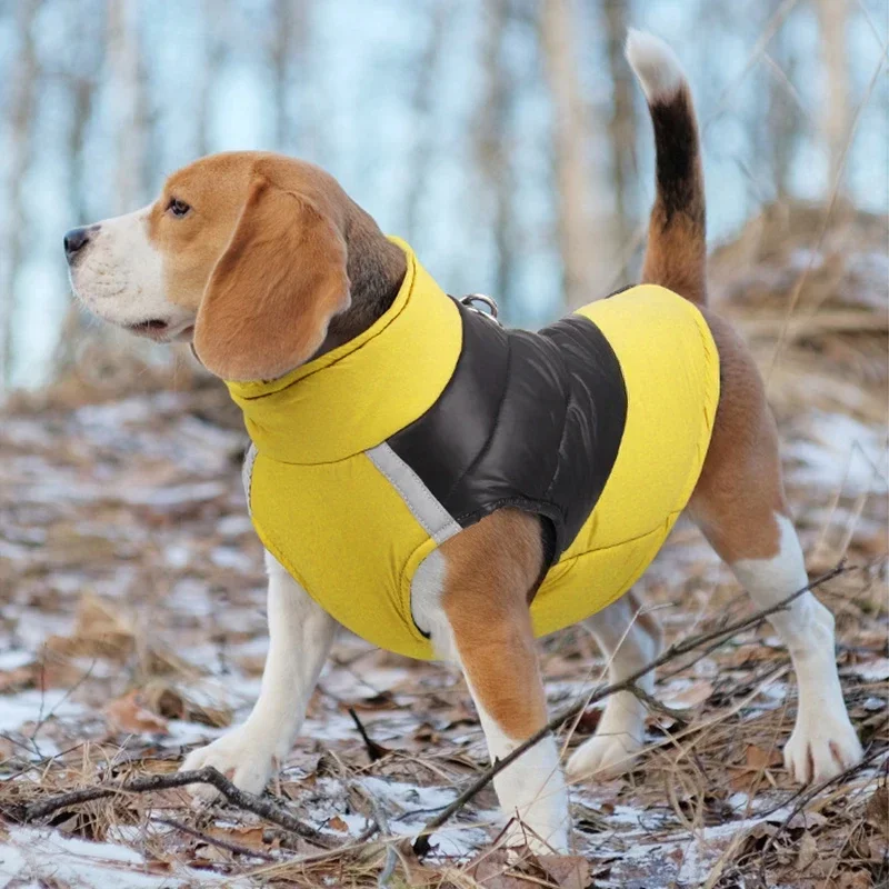 Thick Warm Clothes for Dogs in Autumn and Winter, Windproof, Waterproof, Reflective and Traction Cotton Clothes, Pet Clothes