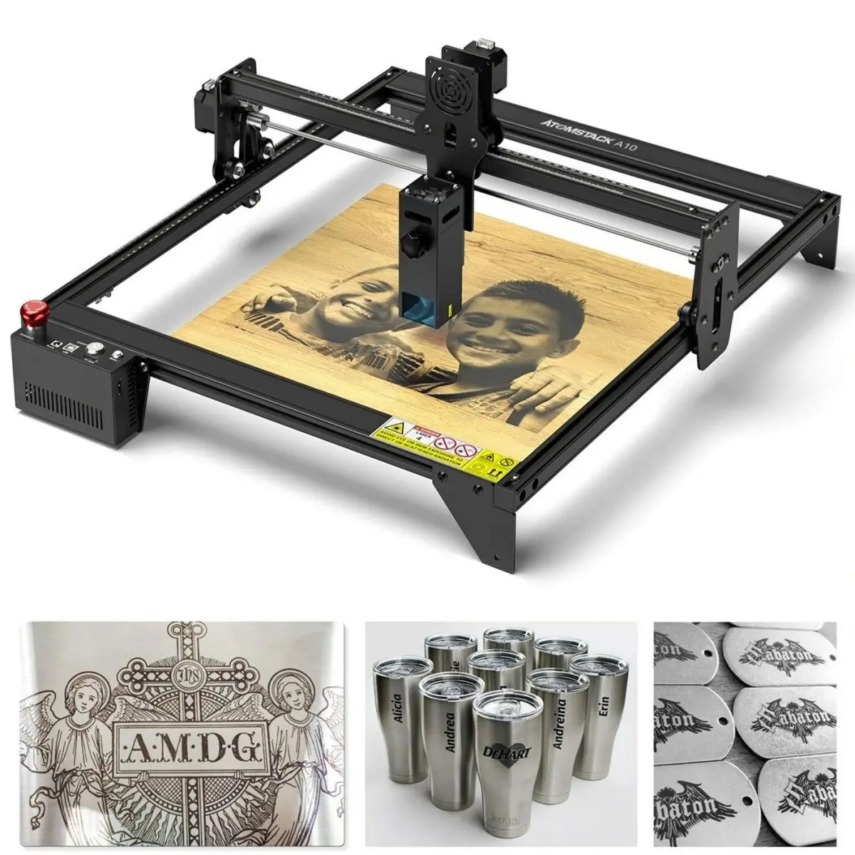 ATOMSTACK A10 150W Effect CNC Laser Engraver Cutter Engraving Cutting Metal Arcylic Wood Leather 10W Laser Output Expansion Kit