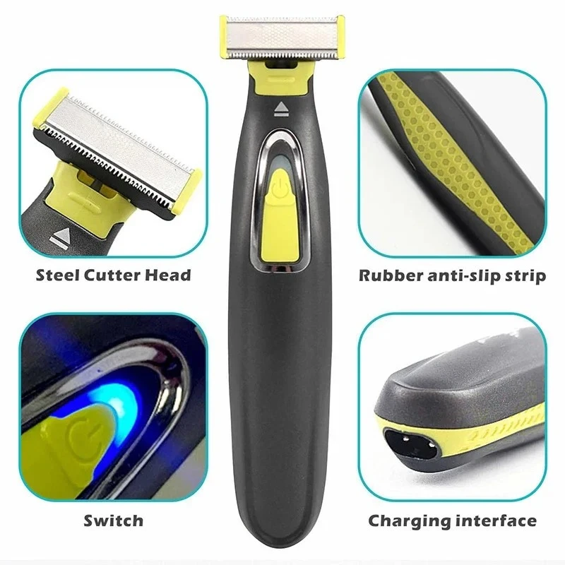 Electric Shaver For Men and Women Portable Full Body Trimmer USB T Shaped Blade Razor For Beard Armpit For Washable