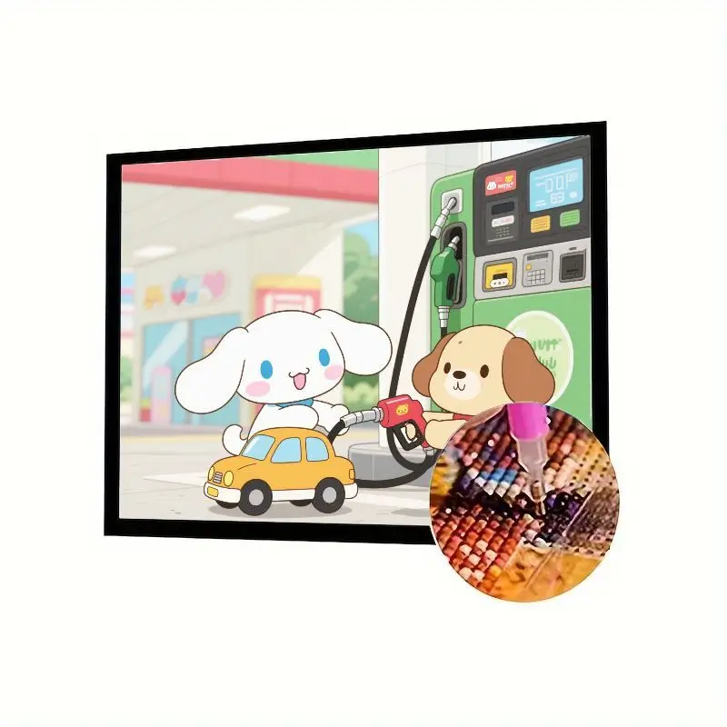 

1 шт. милый набор для алмазной живописи Cinnamoroll & Friends 5D DIY - полная дрель, мультяшная собака, накачка топлива в желтый автомобильный диаметр