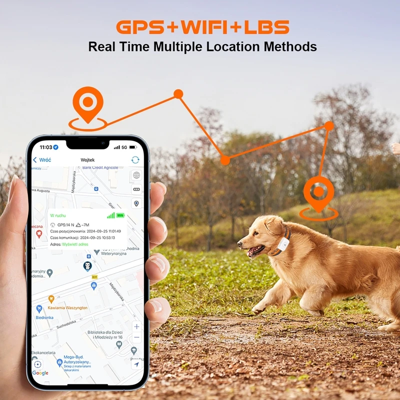 GPS Pet Tracker with Colorful LED Flash 4G Smart Pet Collar IP67 Waterproof Pet Pedometer Calorie Health Data Tracker