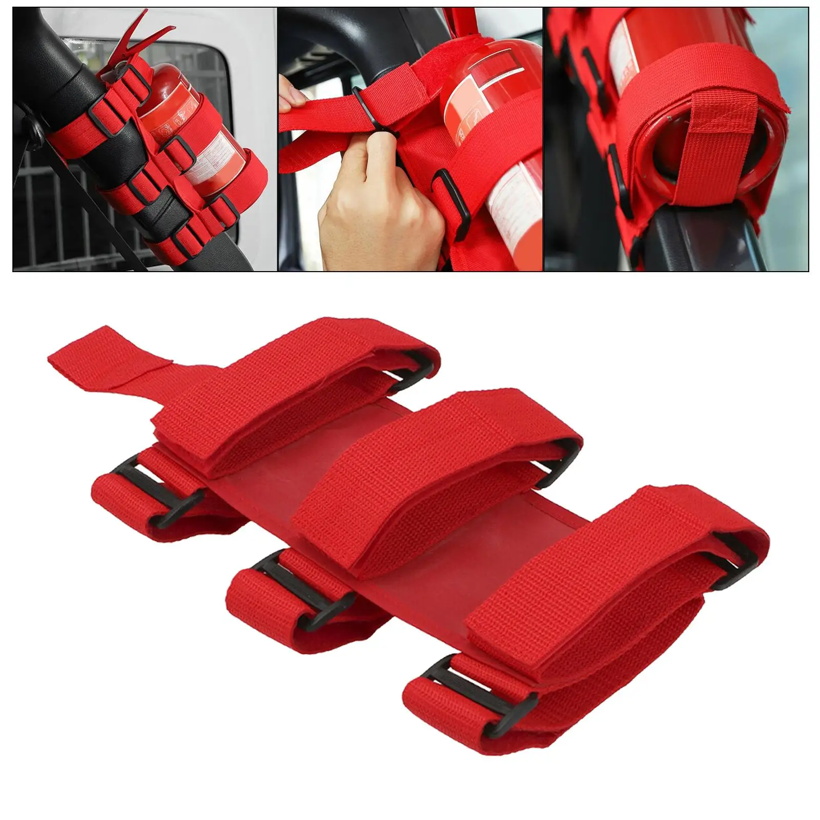 Roll Bar Holder, Hold 2.5-3lb, Adjustable Strap Bracket Mount 965-2021, Red, 1pc