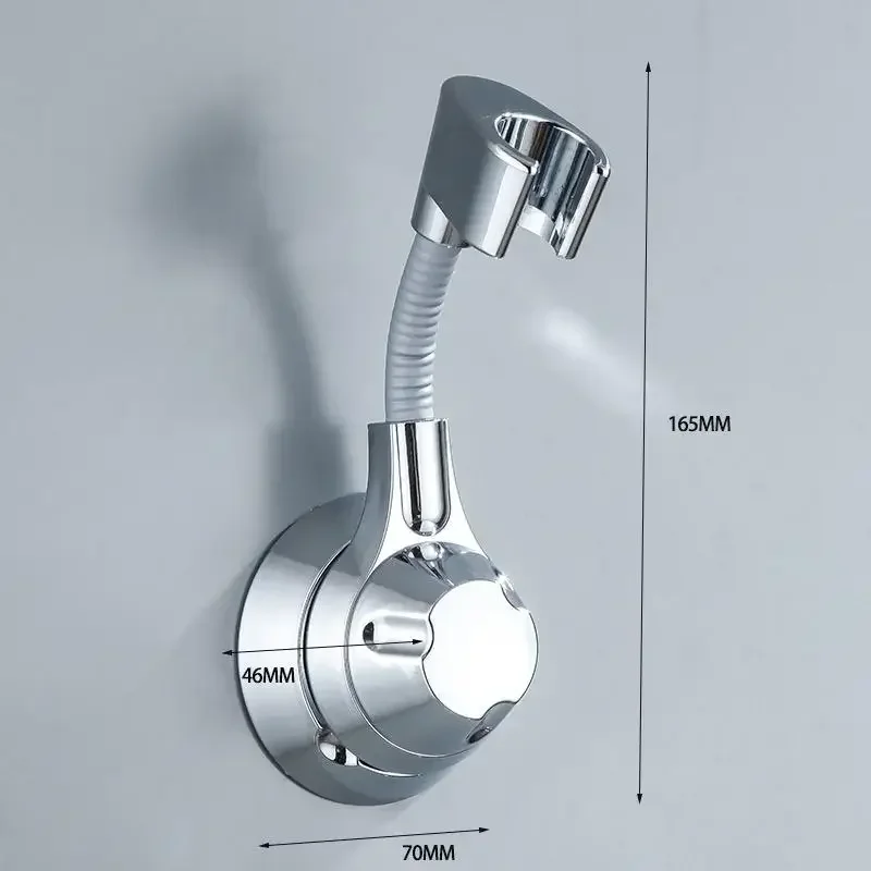 Soporte de ducha con ventosa, cabezal de ducha ajustable, boquilla de mano, sin perforaciones, rotación multiángulo