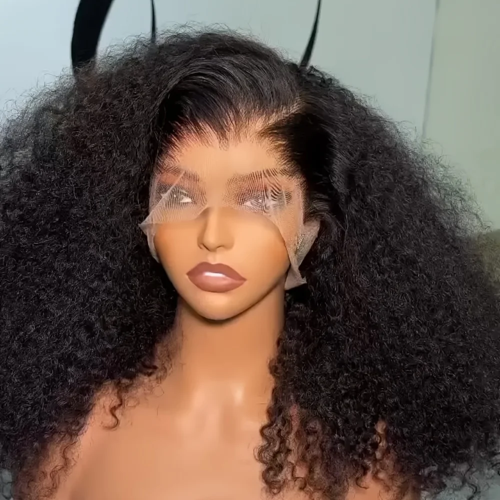 

180 Плотность Мягкий 26-дюймовый Кудрявый Длинный Натуральный Черный Парик Фронта Шнурка 13x4 Для Женщин Детские Волосы Предварительно Сорванные Термостойкие Бесклеевые