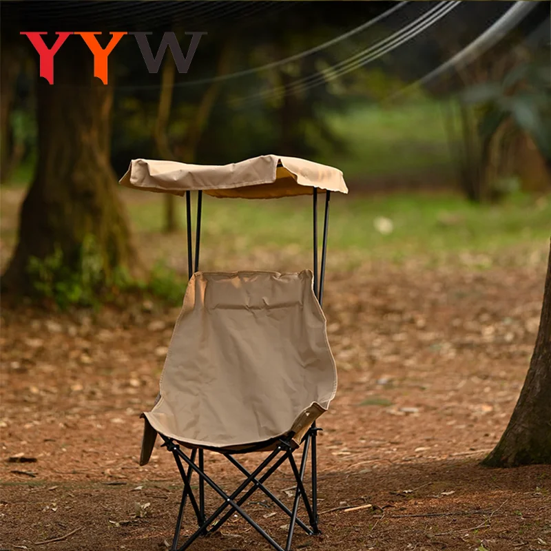 

Portable Camping Chair Folding Chair With Canopy Shade Beach Chair Lawn Chair Outdoor Activities Fishing Picnic Leisure Chairs