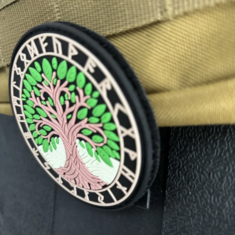 Tree of Life Morale Tactical Patch 3D PVC Hook&Loop Emblem Military Yggdrasil Viking Totem Morale Badge Clothes Backpack Sticker