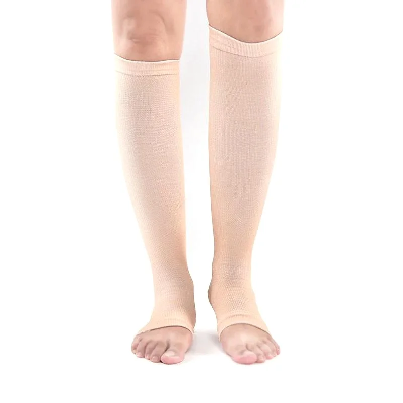 

Compression Open Toe Knee Socks Varicose Veins Treat Shaping Graduated Pressure Stockings Women's Stockings Long Socks