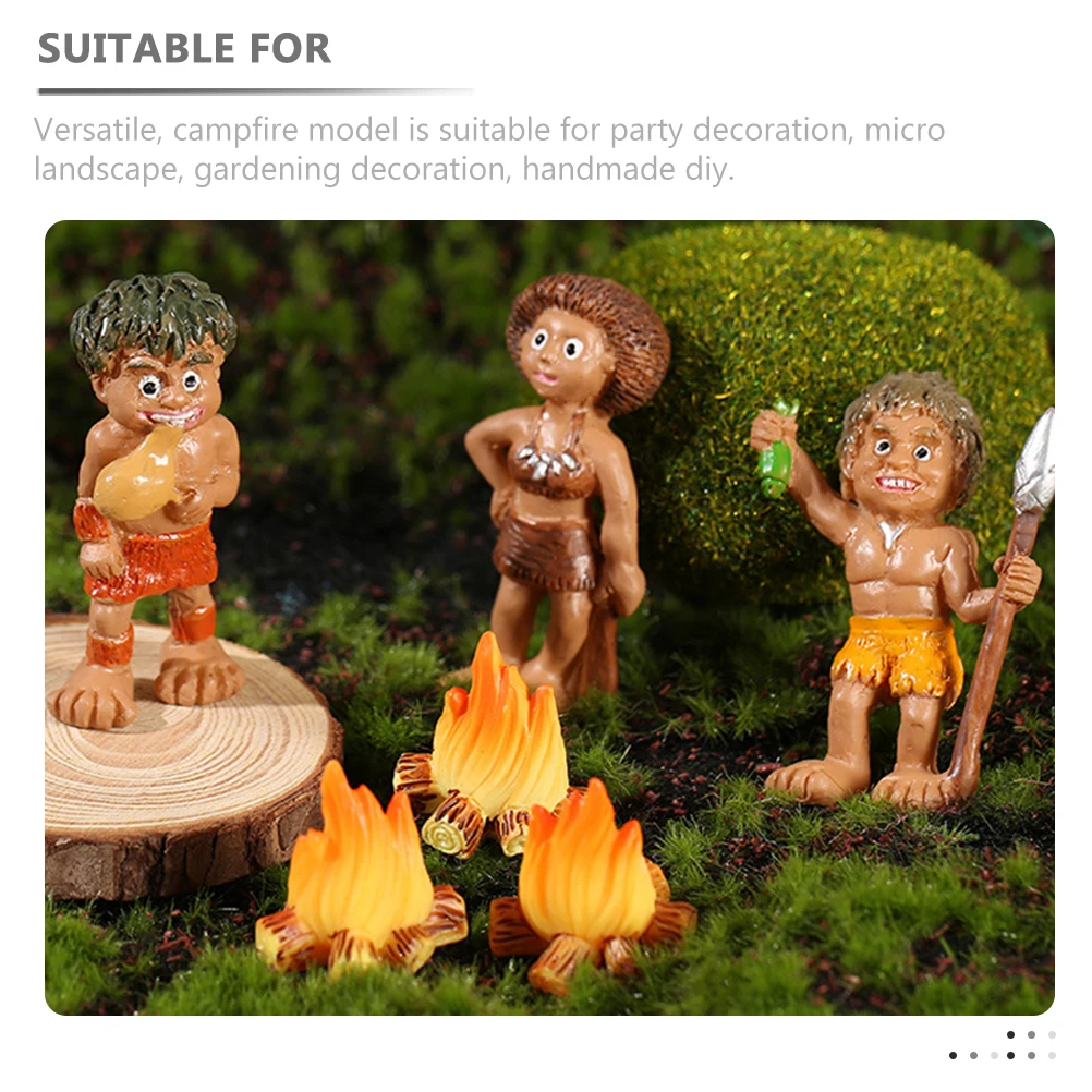 

24 Pcs Campfire Decorations Handmade naments Miniature Bonfire Model Home Garden Miniature Bonfire Craft Supplies