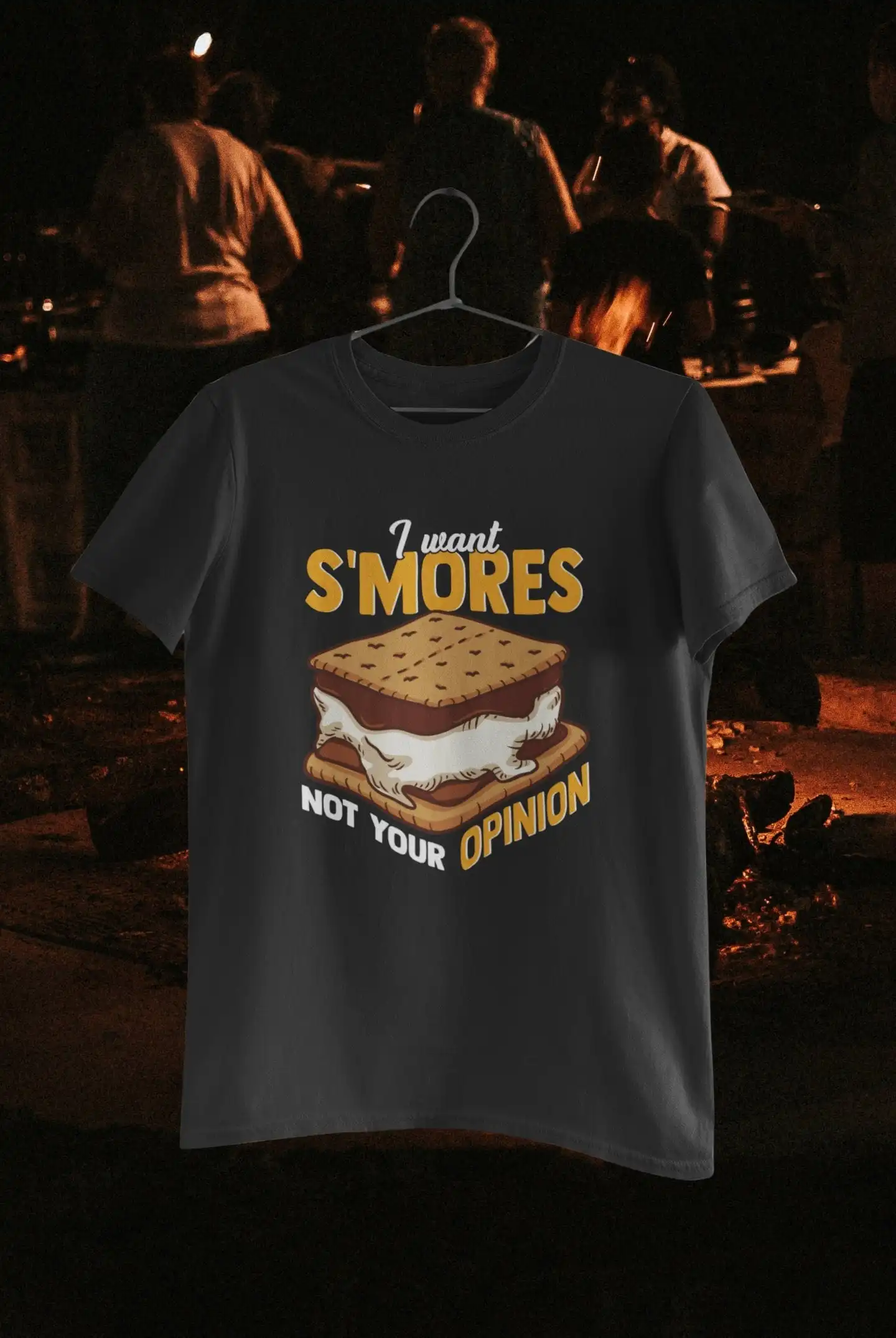 Smores Camp T Shirt Camping Lover Fire I Want S'Mores