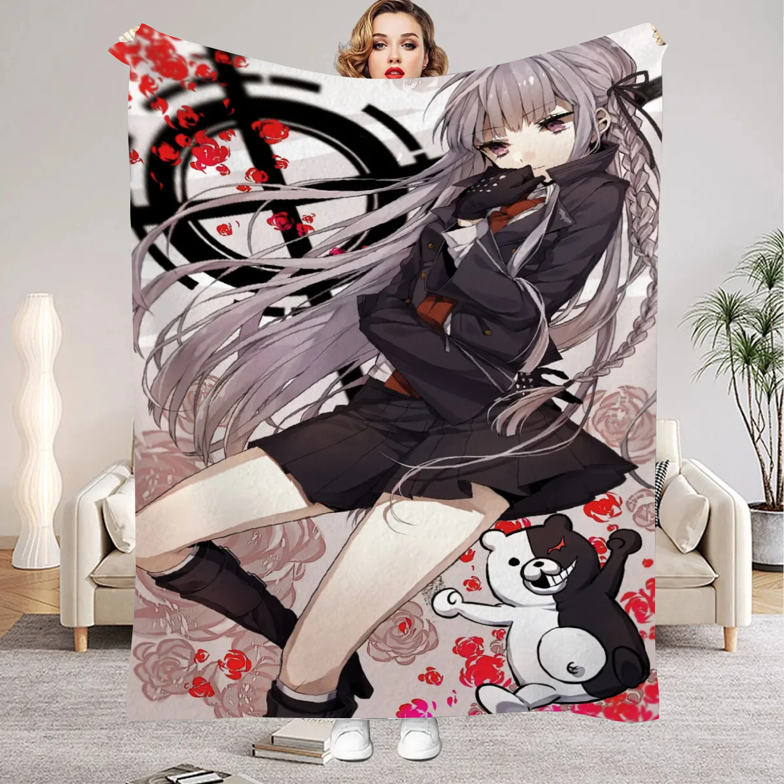 

Danganronpa Blanket Classic Anime Game Soft Fuzzy Flannel Throw Blanket for Couch Bed Multi-Sized Napping Bedspread All Seasons