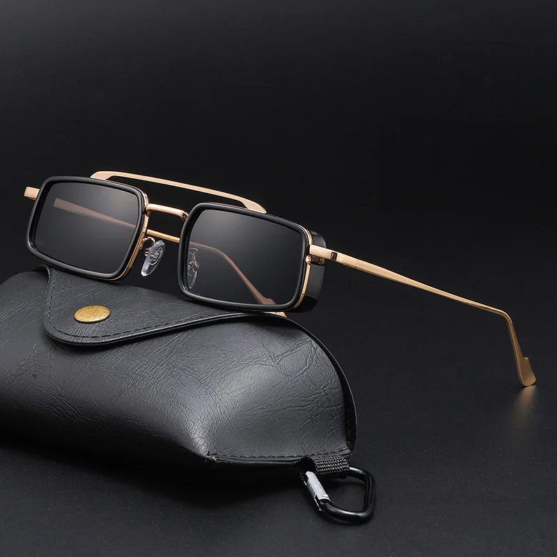 Neue Vintage Quadratische Sonnenbrille für Damen und Herren Metallrahmen Rechteckige Sonnenbrillen Ovale Brillen für Männer und Frauen